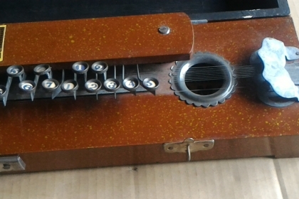 เครื่องดนตรีจากญี่ปุ่นการเล่นคล้ายๆกีต้าแต่กดโน๊ตง่ายกว่า ตัวนี้มี 10 สาย ไม่ใช้ไฟฟ้า ดีดเล่นเพลงกดดโน๊ตได้เลย มีฝาปิดให้