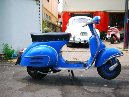 ขาย Vespa 64 อินเดีย หัว 59 พร้อมทะเบียนแท้โอนขนส่ง สีทำมาใหม่ไม่มีผุสภาพสวยมาก