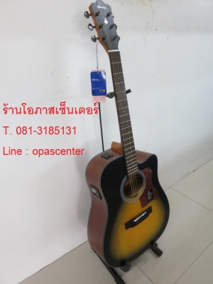 4,100.-กีต้าร์โปร่งเว้าไฟฟ้า Mantic รุ่น AG-370c SB สีซันเบิร์สด้าน สวยมาก ของใหม่ มือหนึ่ง EQ อย่างดี