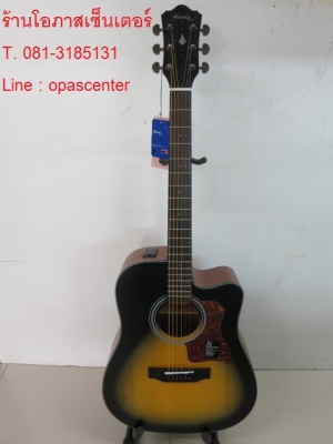4,100.-กีต้าร์โปร่งเว้าไฟฟ้า Mantic รุ่น AG-370c SB สีซันเบิร์สด้าน สวยมาก ของใหม่ มือหนึ่ง EQ อย่างดี