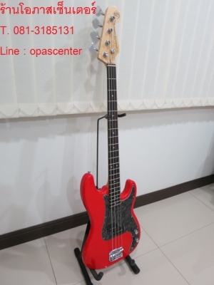 เบสไฟฟ้า 4 สาย Century ของใหม่ สีแดง ทรง Precision Bass ขายถูก