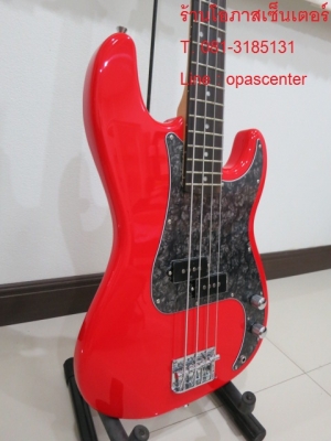 เบสไฟฟ้า 4 สาย Century ของใหม่ สีแดง ทรง Precision Bass ขายถูก