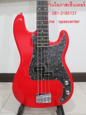 เบสไฟฟ้า 4 สาย Century ของใหม่ สีแดง ทรง Precision Bass ขายถูก