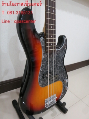 เบสไฟฟ้า 4 สาย Century ของใหม่ สีซันเบิร์ส ทรง Precision Bass ขายถูก