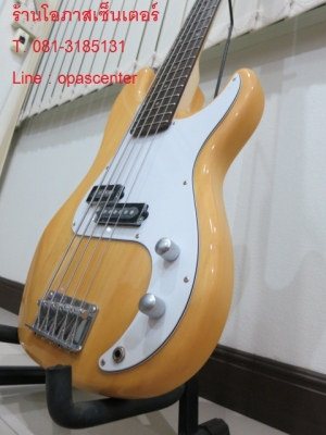 เบสไฟฟ้า 5 สาย ยี่ห้อ Overdrive สีไม้ ของใหม่ ทรงแจ๊สเบส ขายถูก