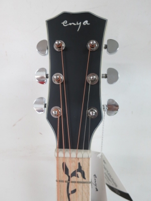 กีต้าร์โปร่งเว้า Enya รุ่น ED-15 สีดำ ขัดด้าน คอลายดอก สวยมาก ของใหม่ มือหนึ่ง