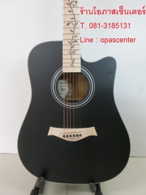 กีต้าร์โปร่งเว้า Enya รุ่น ED-15 สีดำ ขัดด้าน คอลายดอก สวยมาก ของใหม่ มือหนึ่ง