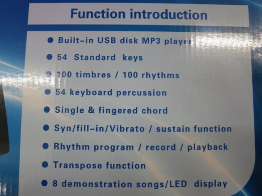 Keybord XIN YUN รุ่น XY-218 ตัวใหญ่ 54 Key มีช่องเสียบ USB ของใหม่ มีไมค์ ที่รองโน้ต หม้อแปลง คู่มือ