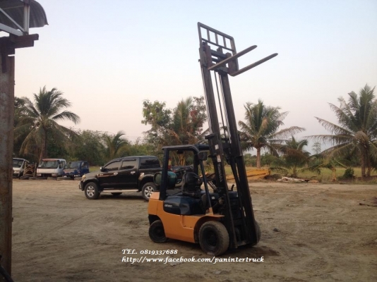 ขายถูกด่วนๆ FORKLIFT TOYOTA 7FG-25 ยกได้ 2.5 ตัน / เครื่องยนต์เบนซิน 4Y*และระบบแก๊ส LPG/เสาสูง 4 เมตร/ ราคาเพียง 165,000 บาท(ราคานี้ไม่รวมถังแก๊ส) สนใจติดต่อ 0819337688