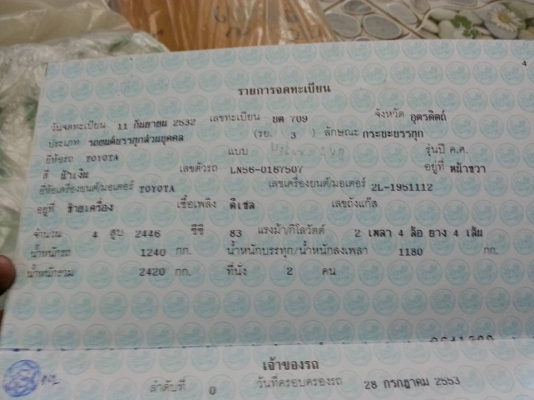 ขายเล่ม โตโยต้า ฮีโร่