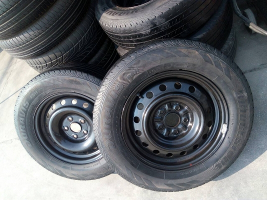 กะทะล้อ 5 รู ขอบ16 ใส่วีโก้ พร้อมยาง 215/65R16 BRIDGESTONE ชุด 4 ล้อ tel.081-427-3941 ไอดีไลน์ 0814273941 กะทะล้อ 5 รู ขอบ16 ใส่วีโก้ พร้อมยาง 215/65R16 BRIDGESTONE ชุด 4 ล้อ tel.081-427-3941 ไอดีไลน์ 0814273941