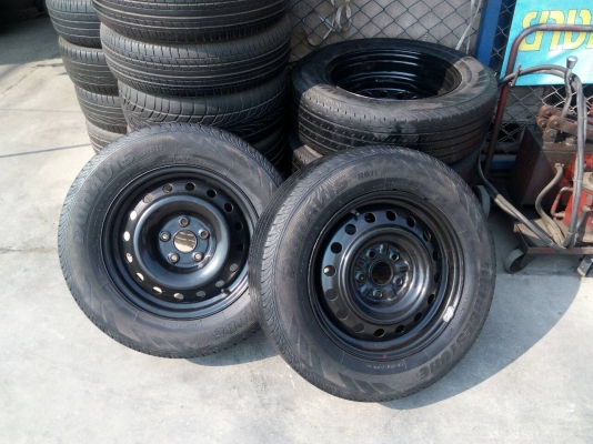กะทะล้อ 5 รู ขอบ16 ใส่วีโก้ พร้อมยาง 215/65R16 BRIDGESTONE ชุด 4 ล้อ tel.081-427-3941 ไอดีไลน์  0814273941
