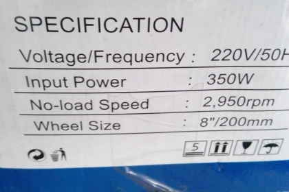 เครื่องเจียร์แกนคู่ CLINTON  ขนาดมอเตอร์ 350 W. ให้พร้อมหินเจียร์ 8 นิ้ว 2ก้อนของใหม่พร้อมใช้งาน