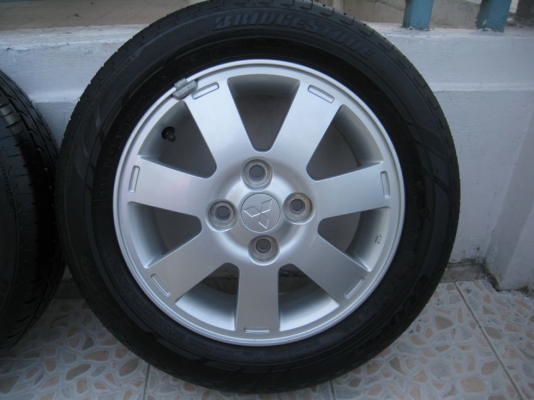 ขายล้อแม็กเดิม Mitsubishi mirage 14"x4.5" 4รู 100 et46 + ยางปี12(081-3747940)