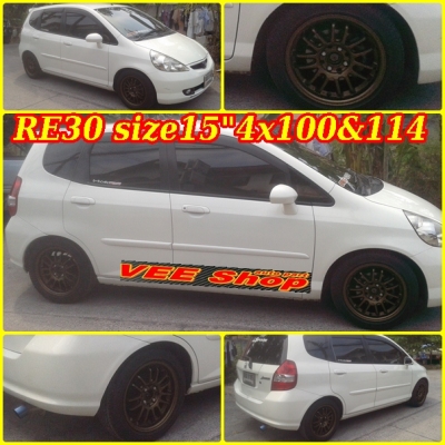 ขายRE30สีทำใหม่(น้ำตาลไหม้)ขอบ15"4รู100&amp;114พร้อมยาง ยกชุด8,500 บ.