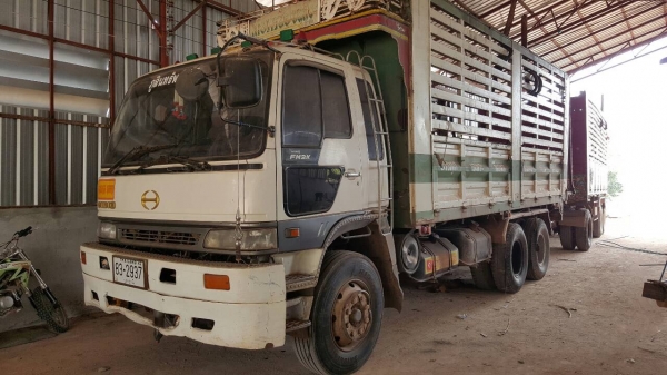 ขาย รถพ่วงแม่-ลูกดั้มเกษตรคอกสูง HINO FM2K ปี 43 เครื่องเดิม K13D 260 แรงม้า ลูก 3 เพลา แท้ยาว 7 เมตร ทะเบียนพร้อมโอน