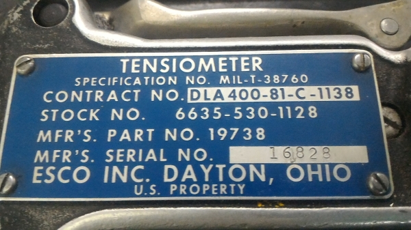 เครื่องเทสวัดแรงดึงของสายเคเบิ้ลที่ใช้ในระบบของเครื่องบิน ผลิตที่ อเมริกา