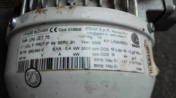 ริงส์โบวเวอร์ ดูด-เป่า ESAM Made in ITALY 0.5 HP ไฟบ้าน 220V สภาพใหม่ใช้งานมาน้อยมาเทสได้.