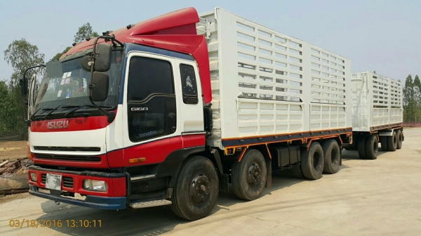 ขายรถพ่วง 24 ล้อ แม่-ลูก กระบะเหล็กคอกเกษตรไม่ดั้ม อู่.มีโชครุ่งเรืองกิจ ISUZU  GIGA เครื่อง 6WA1-350 แรง ราคา.1380000 สนใจรีบจองด่วน