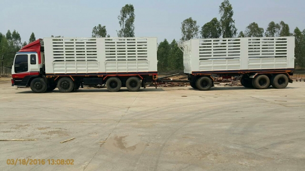 ขายรถพ่วง 24 ล้อ แม่-ลูก กระบะเหล็กคอกเกษตรไม่ดั้ม อู่.มีโชครุ่งเรืองกิจ ISUZU  GIGA เครื่อง 6WA1-350 แรง ราคา.1380000 สนใจรีบจองด่วน