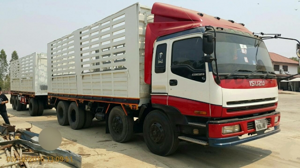 ขายรถพ่วง 24 ล้อ แม่-ลูก กระบะเหล็กคอกเกษตรไม่ดั้ม อู่.มีโชครุ่งเรืองกิจ ISUZU  GIGA เครื่อง 6WA1-350 แรง ราคา.1380000 สนใจรีบจองด่วน