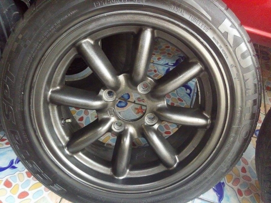 กล้วยแท้เจแปน BR 4 รู 114 ขอบ 15 ติดยางคัมโฮ กล้วยแท้เจแปน BR 4 รู 114 ขอบ 15 ติดยางคัมโฮ