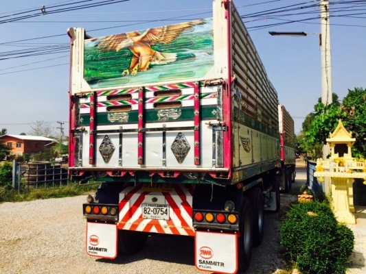 ขายรถพ่วง 22 ล้อ Hino เครื่อง 380 แรง ปี 55 กระบะดัพม์มิเนียมแม่ลูก อู่สามมิตร ลูก 3 เพลา ยาว 6.50 เมตร ไมล์ 190,xxx ยางเต็ม พร้อมใช้งาน