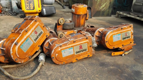 *** Sold *** มอเตอร์เกียร์ตัวเดินเครนรางบีม DAIFUKU GEAR SUMITOMO มีเบรค 380V ทด 1:21 ความเร็ว 70 RPM. สดนอกลงตู้พร้อมใช้!!