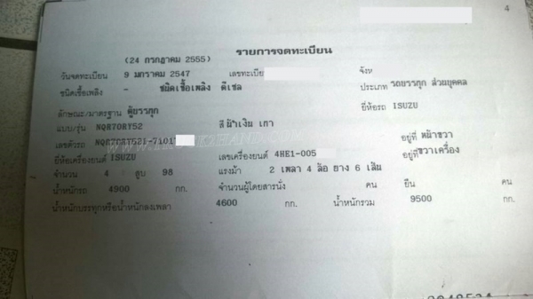 รถบรรทุก 6 ล้อ ISUZU NQR ปีจดทะเบียน 2547 ตู้เย็น ยาว 5 เมตร