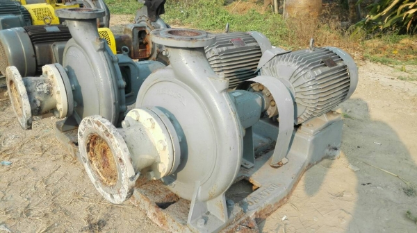 ปั้มน้ำหอยโข่ง EBARA JAPAN ใบพัดทองเหลือง เข้า 5"- 4" มอเตอร์ Mitsubishi 40 HP สภาพใหม่มาก 95\% พร้อมใช้งาน