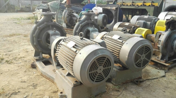 ปั้มน้ำหอยโข่ง EBARA JAPAN ใบพัดทองเหลือง เข้า 5"- 4" มอเตอร์ Mitsubishi 40 HP สภาพใหม่มาก 95\% พร้อมใช้งาน