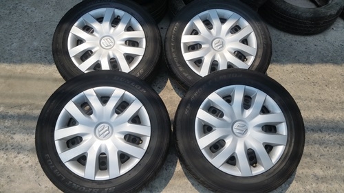 ขายล้อกะทะ15 Suzuki swift ยางพร้อมฝาครอบ  4 ล้อ