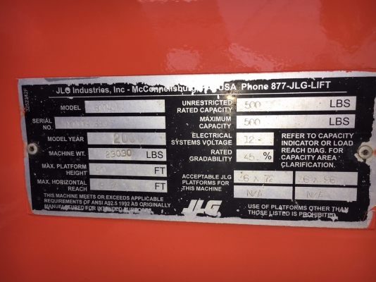 รถกระเช้า บูมลิฟต์ JLG 600AJ (USA) สูง 18.5 เมตร โทร. 080-6565422 (หนิง)