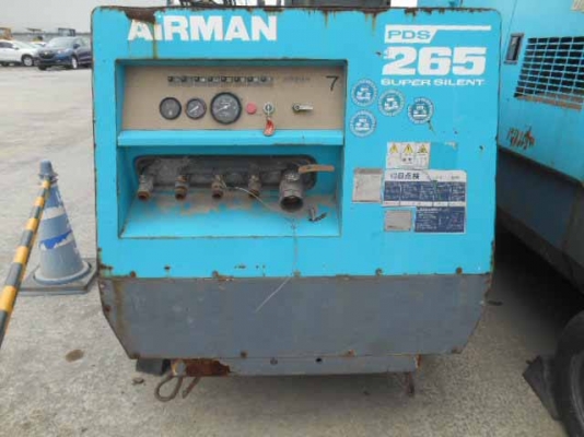 เครื่องปั๊มลม Airman PDS265S-405 : 265cfm : 25แรง (มีล้อ) นำเข้าจากญี่ปุ่น โทร. 080-6565422 (หนิง)