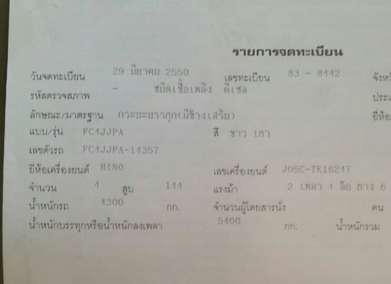 หกล้อ ฮีโน่ FC41J145ปี51ช่วงยาว5.50ม สภาพดีสวยเดิมๆไม่มีชน ทะเบียนพร้อมโอน หกล้อ ฮีโน่ FC41J145ปี51ช่วงยาว5.50ม สภาพดีสวยเดิมๆไม่มีชน ทะเบียนพร้อมโอน