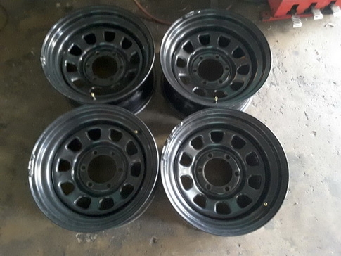 ล้อกะทะ TCPY ลาย Rock 6/139 ขอบ16*8 ET-10 สวยๆ 1ชุด