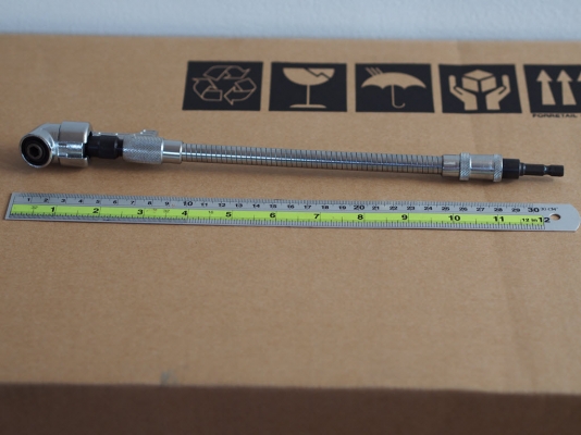 ตัวแปลง ไขควงหัวงอ 75องศา พร้อมข้อต่องูยาว30ซม.และด้ามจับ สำหรับงานไขน็อตในที่แคบและลึกมากได้