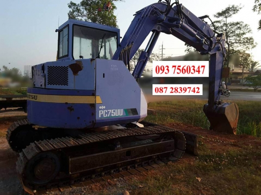 ขายรถแบคโฮพร้อมหัวคีบ KOMATSU PC75 UU