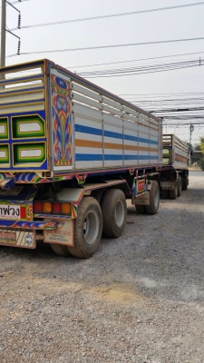 ขายรถพ่วง Isuzu FVM12MY เครื่อง 260 turbo inter เกียร์อิตั้น ช่วงล่างใหญ่ กระบะดัมพ์มิเนียมแม่ลูก ลูก 3 เพลาแท้ ทะเบียนพร้อม