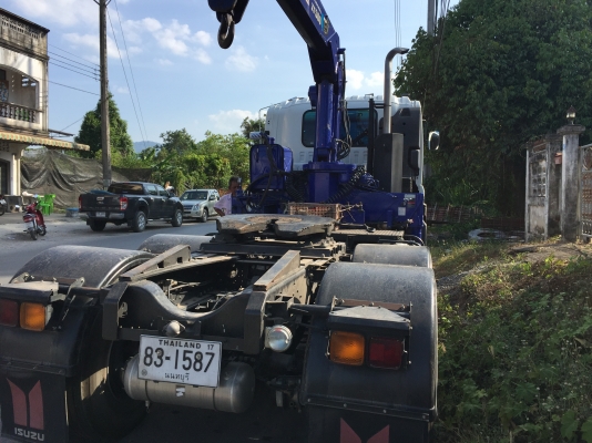 เจ้าของเอากลับแค่ 1 ล้าน...22ล้อบรรทุกติดเครน5ตัน....360แรงISUZU+หางพ่วงบรรทุกของยาว3คาน ยืดหดได้(หางสาหรี่) ปี57 ไมล์แค่2หมื่นโล