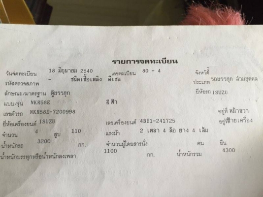 **190,000 บ.ต่อรอง/// 4ล้อกลาง ISUZU NKR-110 4BE1- ไอดีใหญ่ รถประกอบปี40 เครื่อง/เกียร์ เดิม เกียร์สั้น คัสซีสวยเดิม ไม่สาด หัวยกได้ พ.พาวเวอร์ กระบะยาว3.20 ยาง7.50 รถเคลียร์สีใหม่ สวย พร้อมใช้งาน ทะเบียนป้ายใหญ่(ป้ายรถบรรทุก) เล่มครบ **ขาย ISUZU ELF NKR-