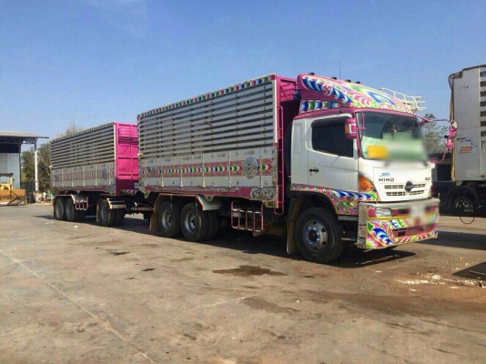 ขายดาวน์ รถสิบล้อพ่วงดั้มพ์แม่ลูก hino 344 ปี57สภาพป้ายแดง วิ่ง 50000กิโล