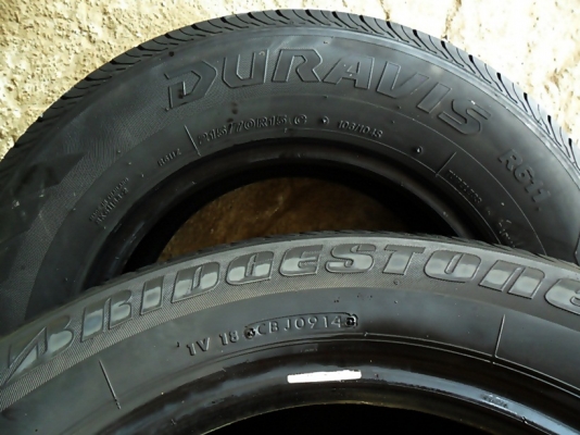 ยางกระบะขอบ15 บริดสโตน215-70-R15 ลงพื้นปี14 (4เส้น3,800)