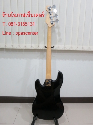เบสไฟฟ้า 4 สาย ASURA ของใหม่ สีดำ ลายสายฟ้าผ่า ทรง Precision Bass ขายถูก