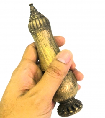 เต้าปูนลายไทย ทองเหลืองโบราณ งามแบบไทย