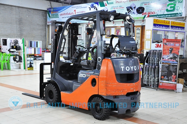 ขายรถโฟล์คลิฟท์มือสอง TOYOTA รุ่น 8FG20-30269 ราคา 295,000 บาท นำเข้าจากประเทศญี่ปุ่น 100\% ไม่เคยใช้งานในไทย