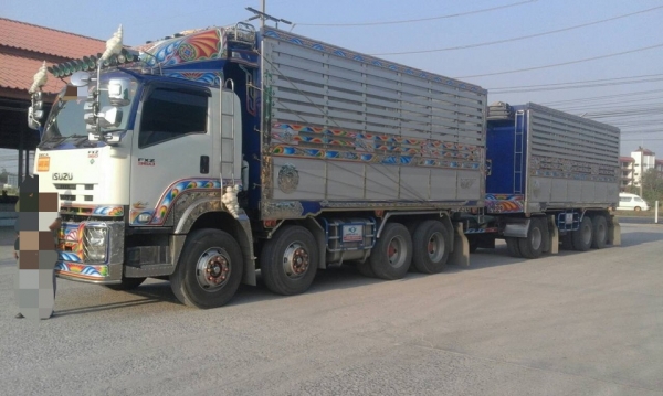 ขาย ISUZU 360 พ่วงแม่ลูก กระบะเนียมคอกเกษตรดั๊ม รถปี 55 ปลายปี