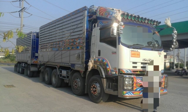 ขาย ISUZU 360 พ่วงแม่ลูก กระบะเนียมคอกเกษตรดั๊ม รถปี 55 ปลายปี