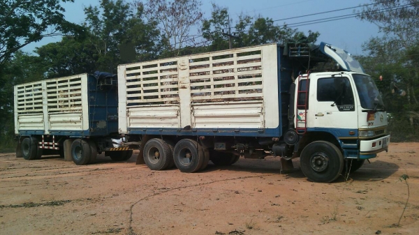 ขายรถพ่วง 20 ล้อ แม่-ลูก กระบะเหล็กคอกเกษตรไม่ดั้ม HINO FN1M วางเครื่อง.P11C-320 แรง ราคา.1200000 สนใจรีบจองด่วน
