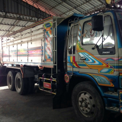 ขายรถบรรทุกสิบล้อดัมพ์ Hino 3H เครื่องเดิม 195 แรง 2 เพลา กระบะดัมพ์มิเนียม ทะเบียนพร้อม